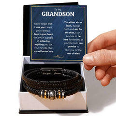 Never Forget Love You Forever (To My Grandson) – Bracelet